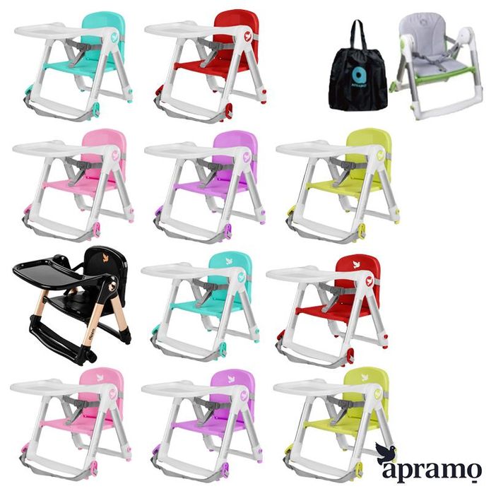 【Apramo Flippa】英國可攜式兩用兒童餐椅 (附餐椅坐墊+提袋)