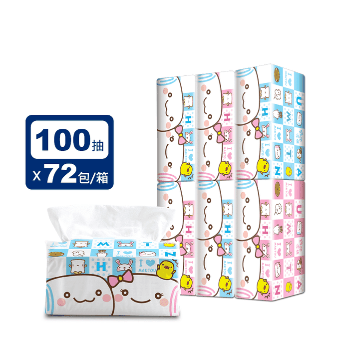【饅頭】抽取式衛生紙(100抽x6包12袋/箱)