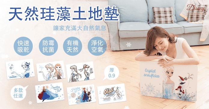 冰雪奇緣珪藻土吸水地墊