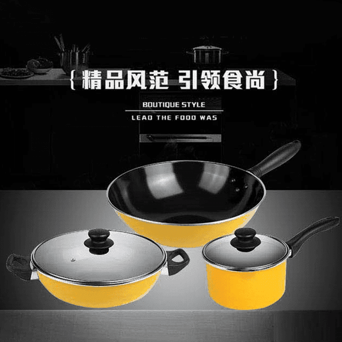 【蘇泊爾 SUPOR】溫馨之家 廚房鍋具三件組(炒鍋+湯鍋+奶鍋)