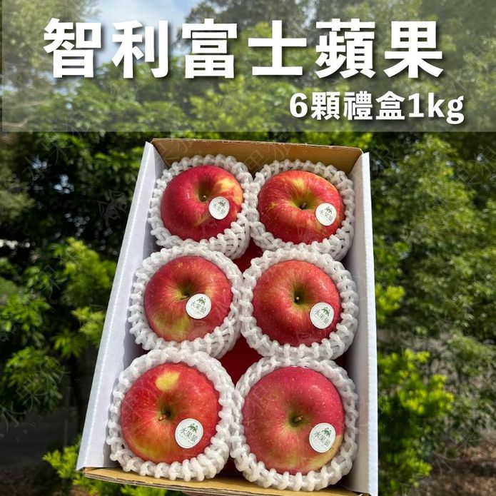 智利富士蘋果6粒禮盒1kg 智利蘋果 水果禮盒 蘋果 大顆蘋果