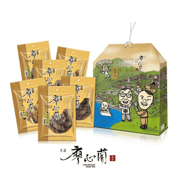 【大溪廖心蘭】老道系列伴手禮盒(5包/盒) 綜合滷味+黑胡椒+辣麻婆+沙茶+香菇