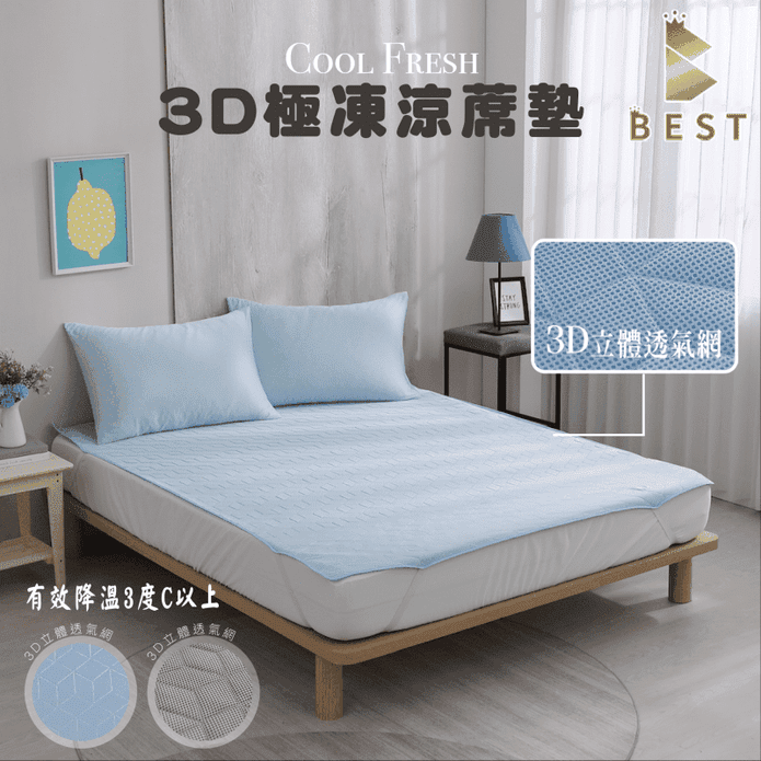 【BEST】3D極凍涼蓆 冰絲乳膠涼感床墊 遊戲墊 涼墊 單人/雙人/加大/特大