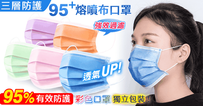 三層防護95+熔噴布口罩