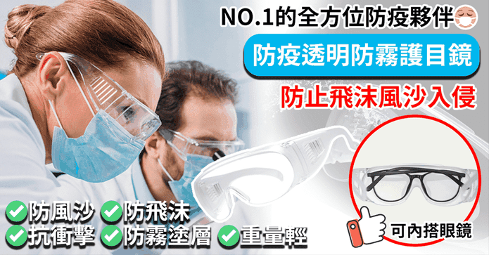 透明可內戴眼鏡防護目鏡