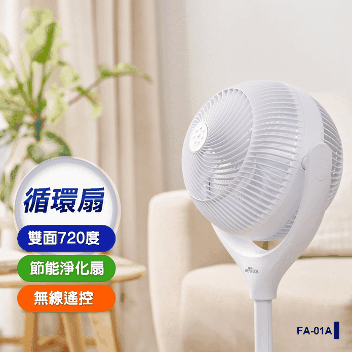 【Meetech】《雙風球》360° + 360° 雙面淨化循環扇 風扇 電風扇