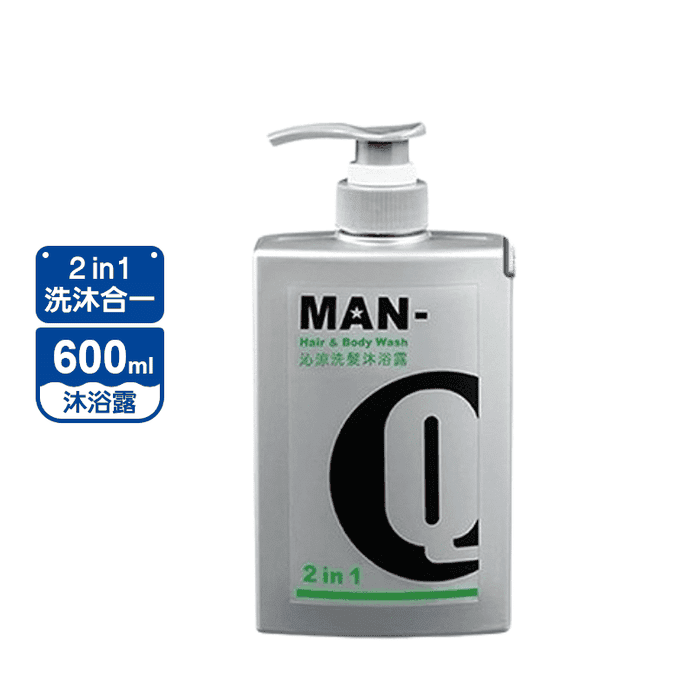 MAN-Q 2in1 保濕洗髮沐浴露 (600ml) 當兵露營專用