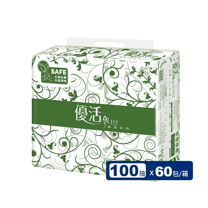 【Livi 優活】抽取式衛生紙(100抽x10包x6袋/箱)