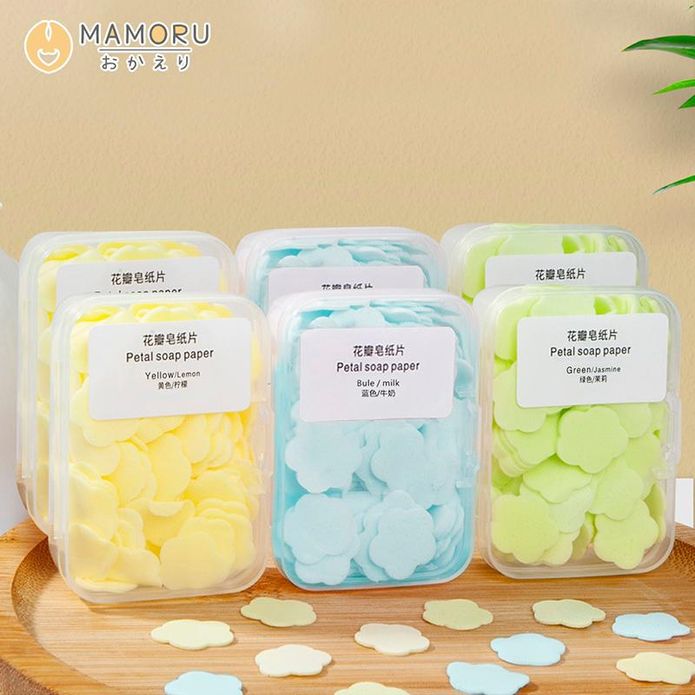 【MAMORU】攜帶式洗手香皂片-(檸檬/牛奶/茉莉)