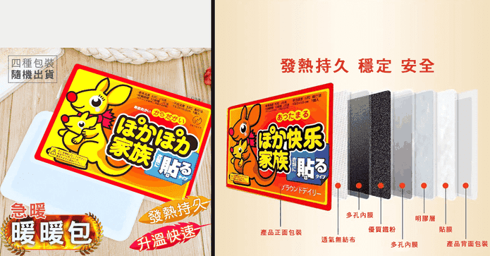 抗寒流袋鼠貼式暖暖包