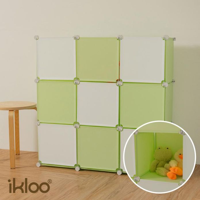 【ikloo】9格9門-馬卡龍跳色組合收納櫃-2色可選