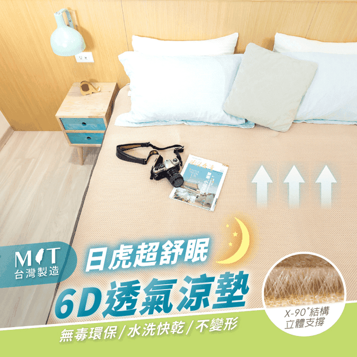【日虎】MIT超舒眠6D透氣涼墊 多尺寸可選 可水洗 涼感墊 涼蓆 涼感床墊