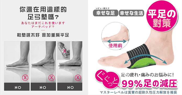 足體工學足弓減壓記憶墊