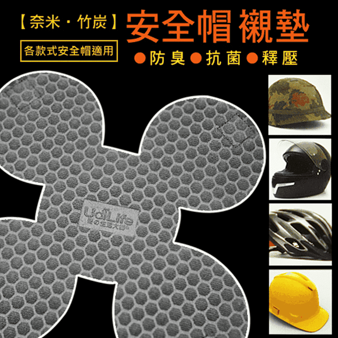 奈米竹炭安全帽除臭襯墊
