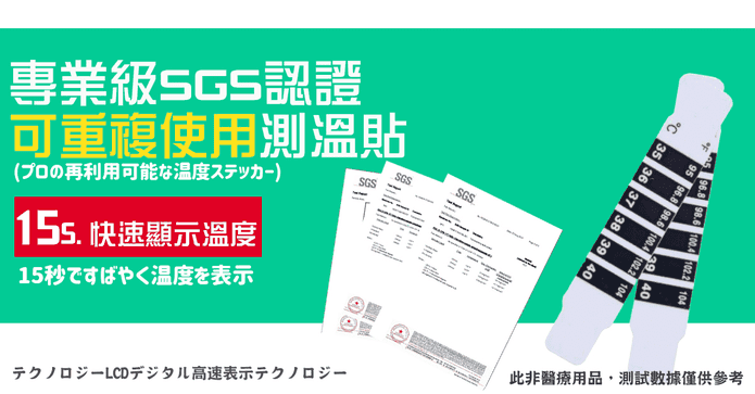 可重複用溫度計測額溫貼