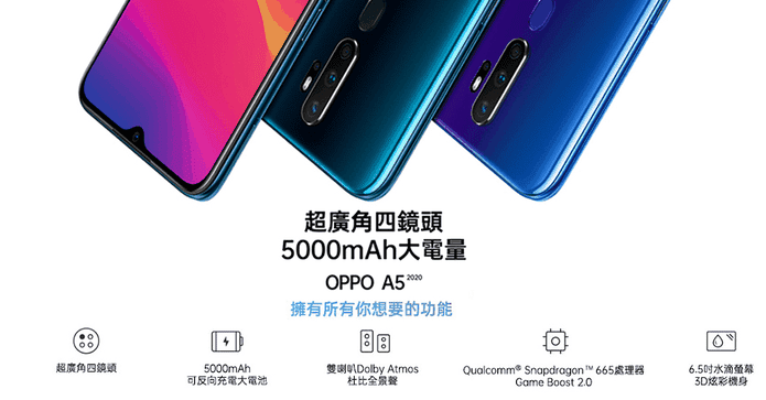 OPPO A5 2020 6.5吋手機