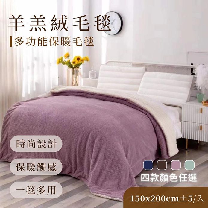 【家購網嚴選】頂級歐風羊羔絨毯150x200cm多色任選 棉被 毯子 被毯 毛毯