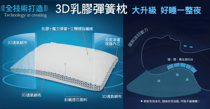 五星3D透氣彈簧乳膠枕
