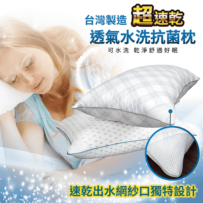 台灣4D透氣可水洗抗菌枕