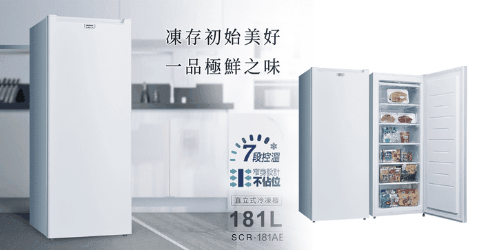 台灣三洋181L直立冷凍櫃