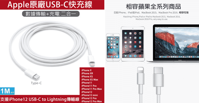 APPLE原廠 USB-C快充線