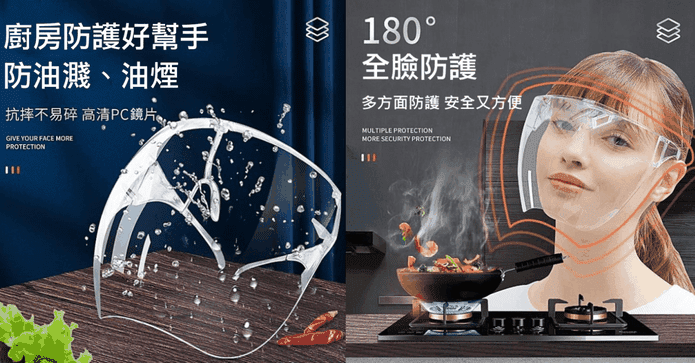 透明全臉防霧防護面罩
