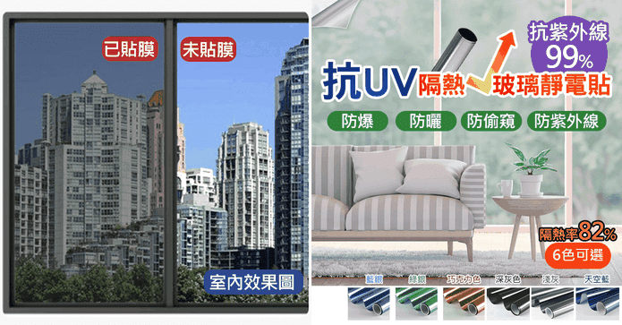 防紫外線抗UV玻璃貼
