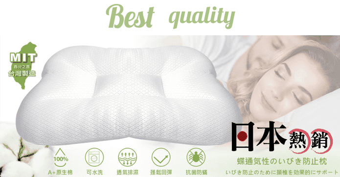熱銷可水洗蝶式止鼾枕