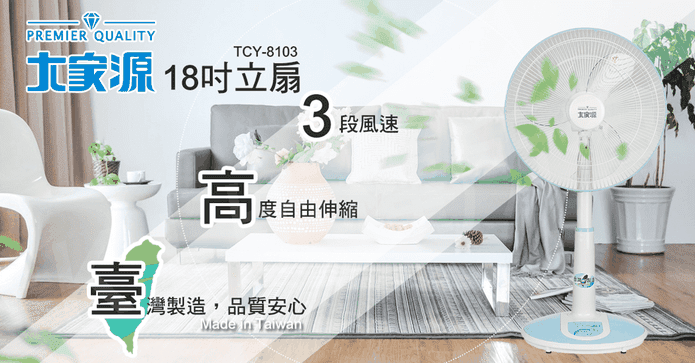 大家源18吋強風款電風扇