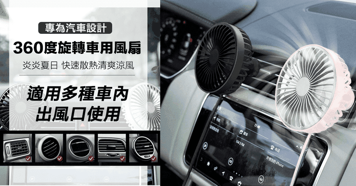 360度旋轉車用風扇