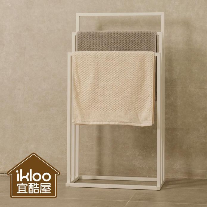 【ikloo】DIY無印質感毛巾浴巾收納架