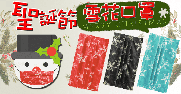 聖誕交換禮物雪花款口罩
