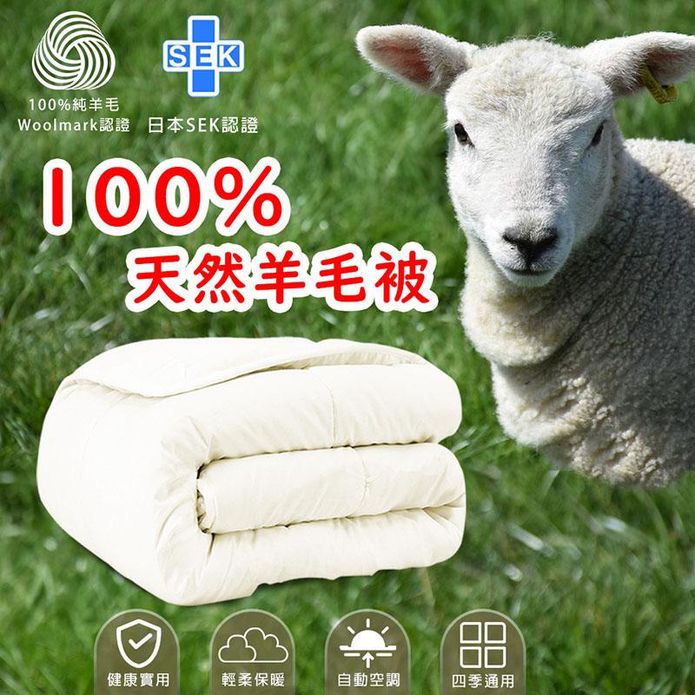 【家購網嚴選】100%頂級天然羊毛被180x210cm