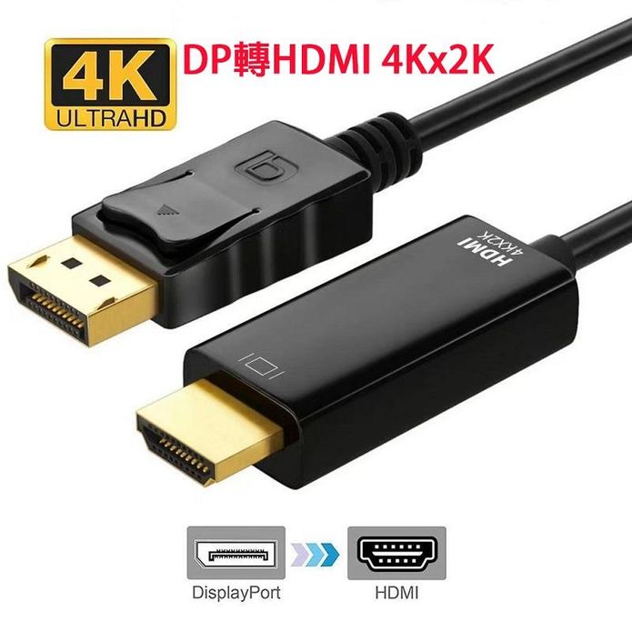 1M 4Kx2K DP轉HDMI線-DisplayPort轉HDMI線