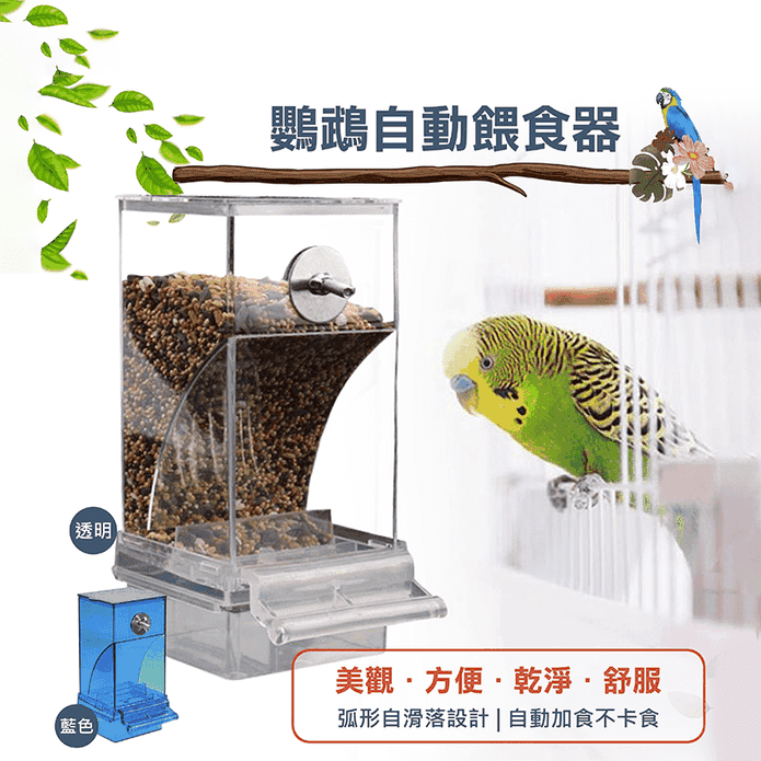 小鳥鸚鵡方便自動餵食器