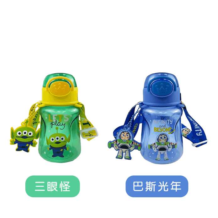 【Jolly】迪士尼背帶兒童吸管水壺350ml (三眼怪/巴斯光年)