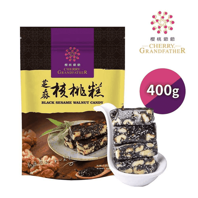 【櫻桃爺爺】熱銷芝麻核桃糕400g 芝麻糕 古早味點心 零食