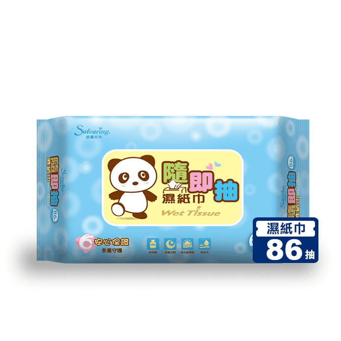 【適膚克林】隨即抽濕紙巾(86抽/包)