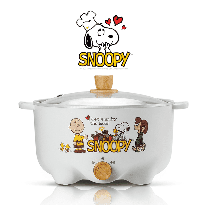 【SNOOPY 史努比】吃貨系列-S22 多功能美食料理不沾快煮電火鍋3L