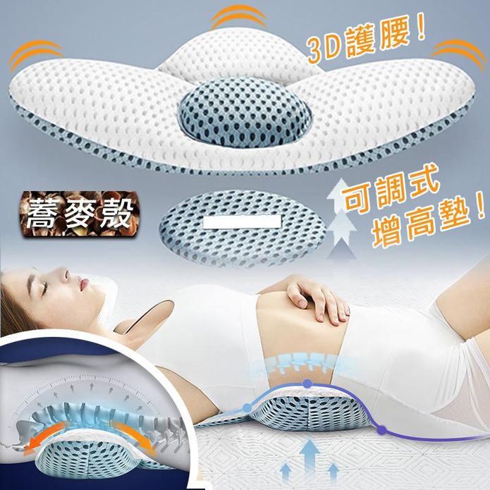 【Reddot 紅點生活】3D可調蕎麥殼護腰枕 靠枕 枕頭