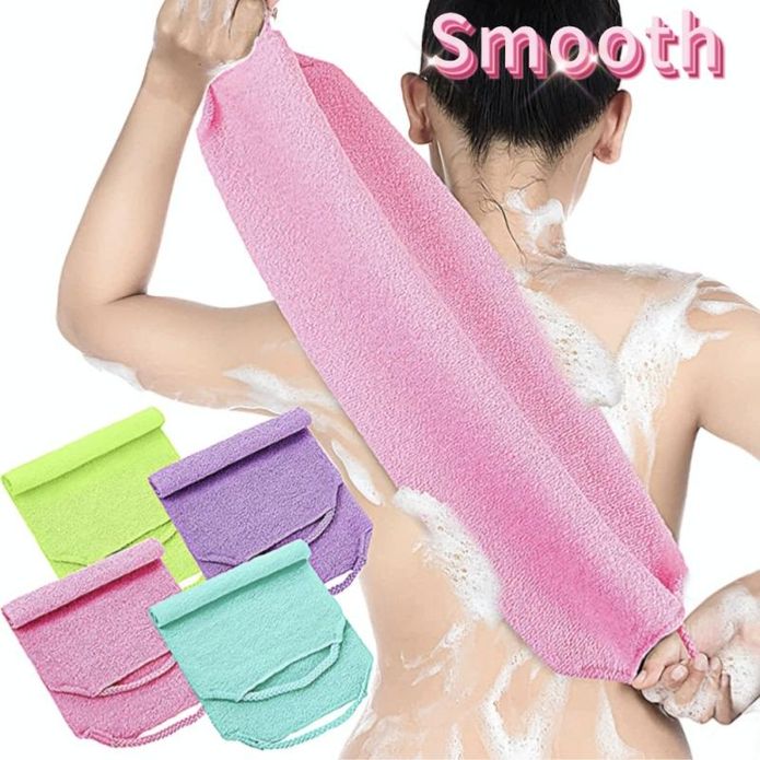 Smooth 美容彈力沐浴巾 搓背條 洗澡巾 (顏色隨機)