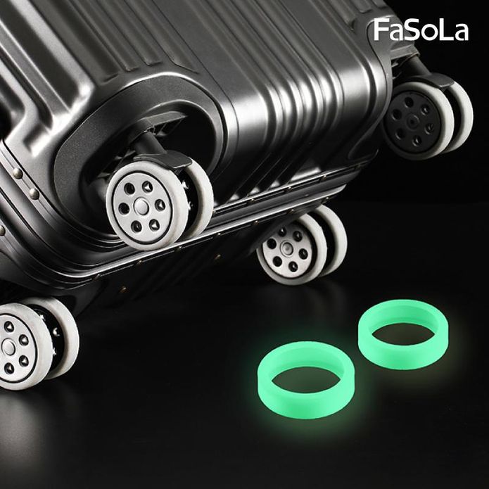 【FaSoLa】矽膠靜音夜光行李箱滾輪保護套(8入/組) 輪子防護套 滾輪套