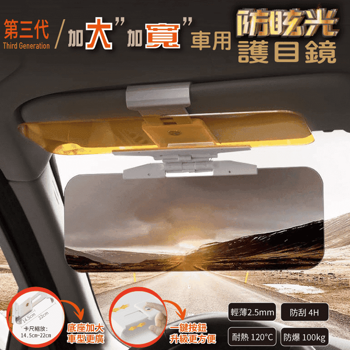 【Zhuyin】車用防眩光護目鏡/汽車遮陽板 完美視野 防眩光板