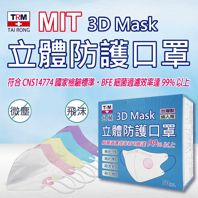 MIT台榮3D立體防護口罩