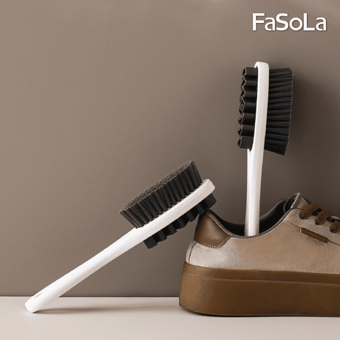 【FaSoLa】二合一多功能鞋刷 軟毛刷+硬毛刷 洗鞋刷 清潔刷