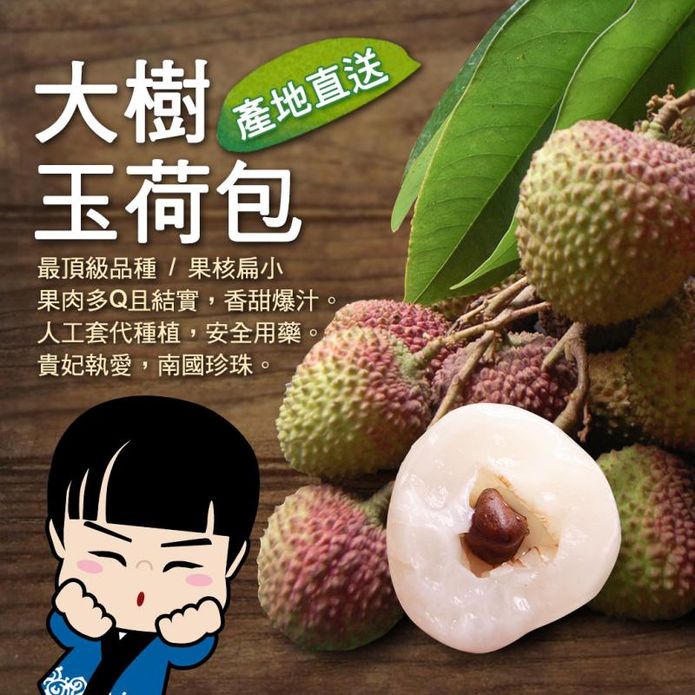 【築地一番鮮】產地直送高雄大樹爆汁剪枝玉荷包荔枝(4斤/盒)