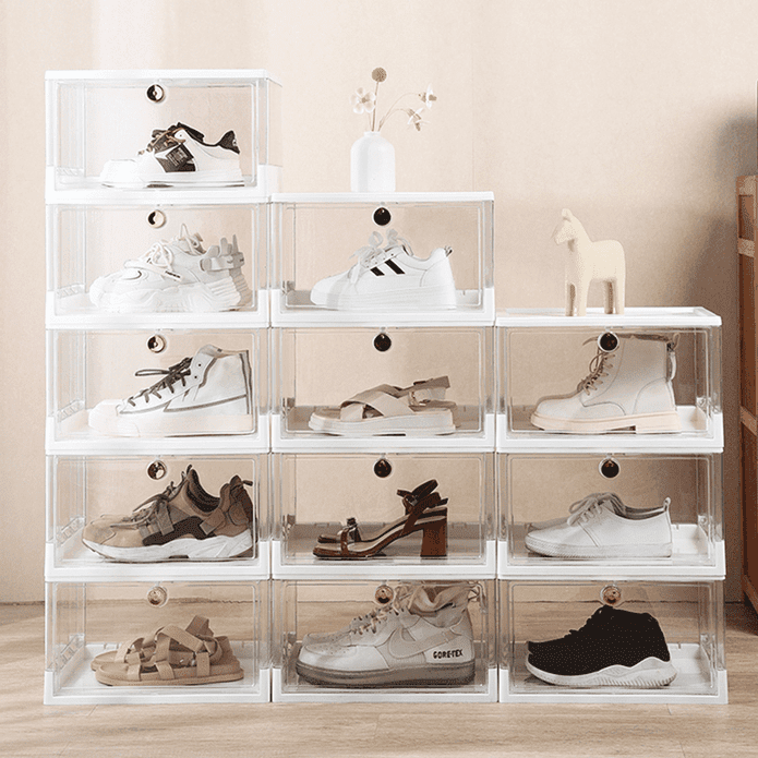 【Mr.box】透明摺疊收納鞋盒-3入