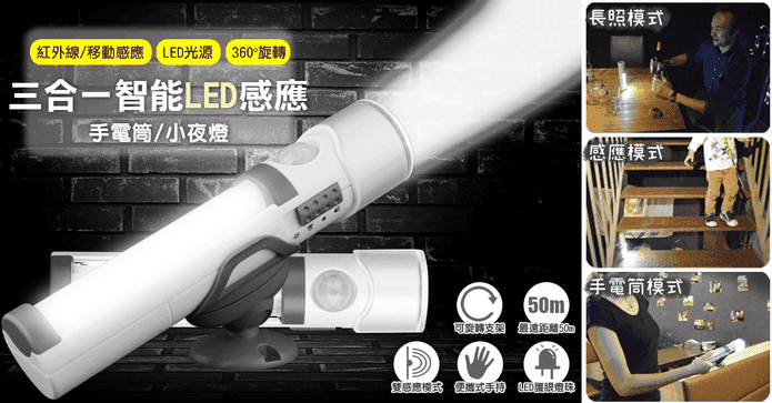 三合一智能LED感應燈
