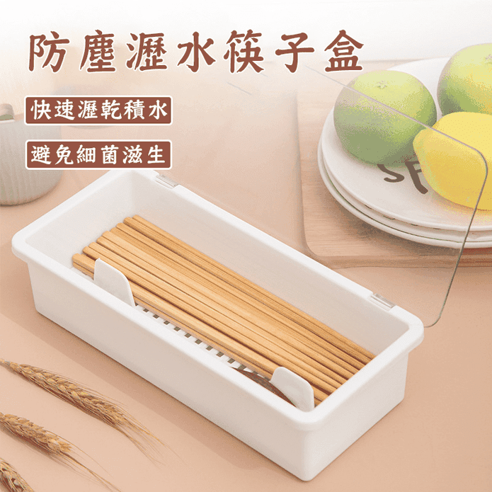 防塵瀝水筷子收納盒