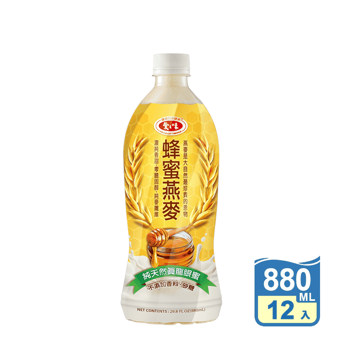 【愛之味】蜂蜜燕麥880ml(12入/箱) 愛之味蜂蜜燕麥 愛之味燕麥 早餐燕麥